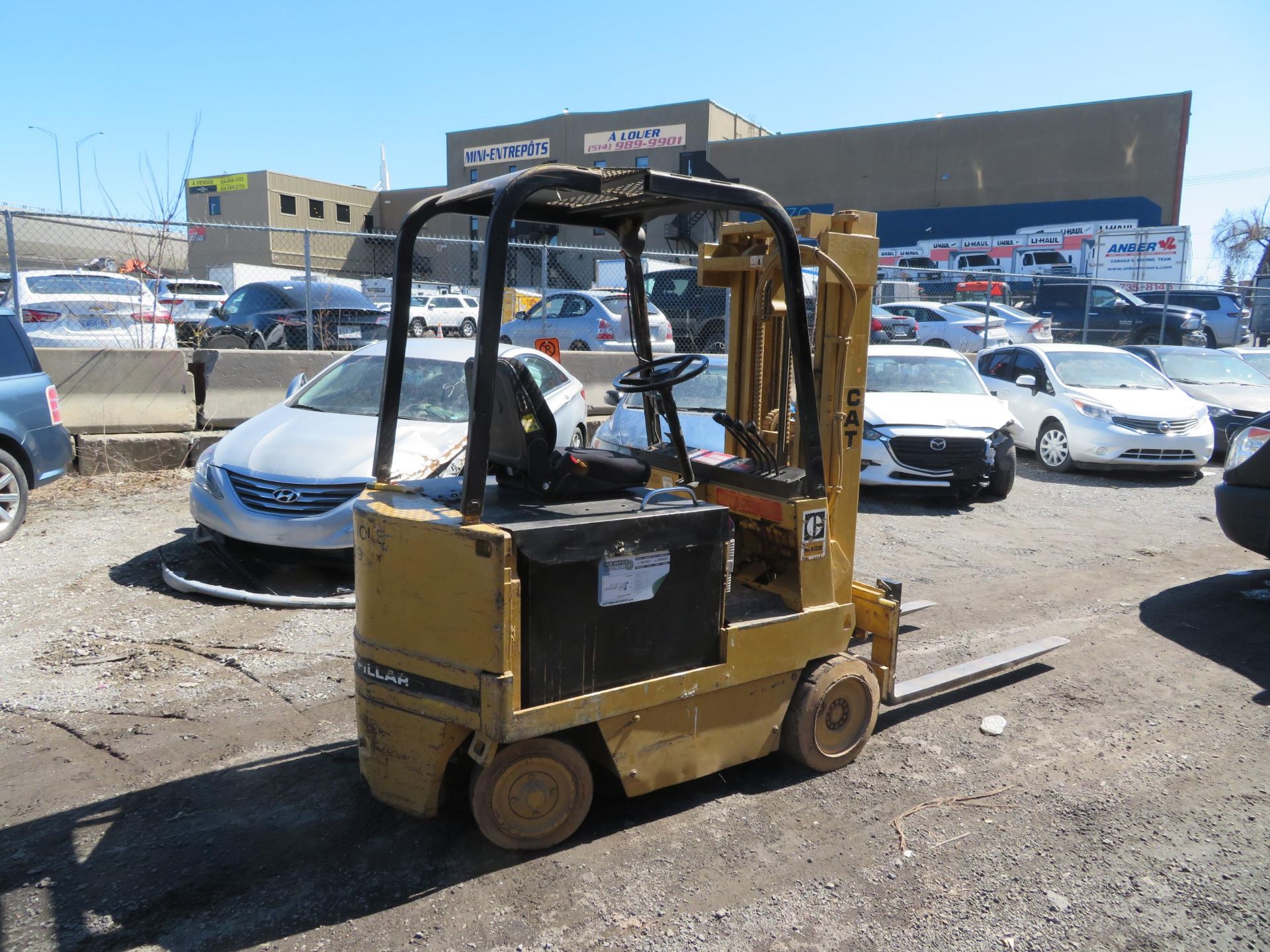 CATERPILLAR electric fork lift, Mod# M408, cap: 4,000 LBS, 3 sections, side shift, 36/48 Volts, - Image 4 of 12