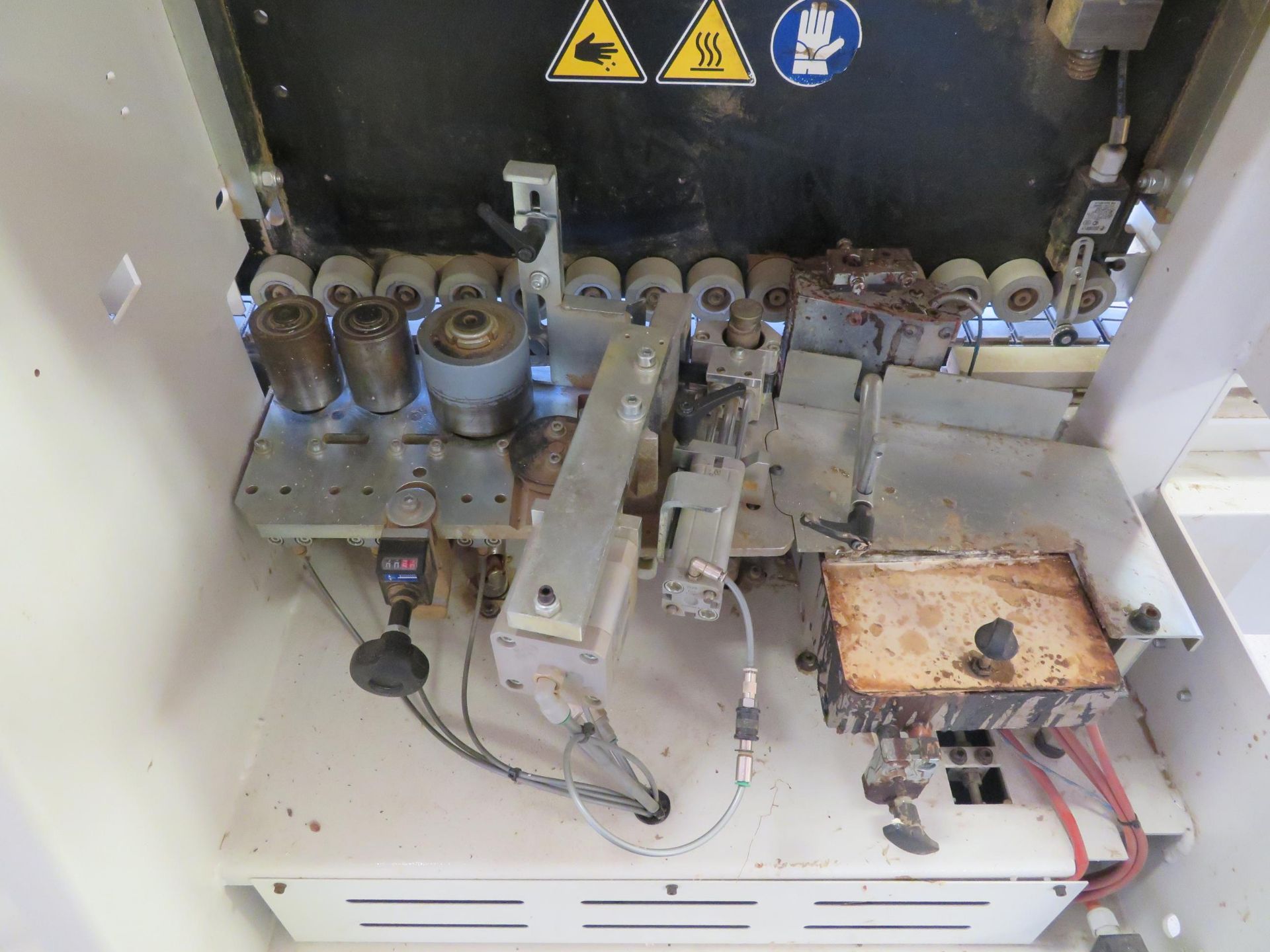 SCM automatic edge bander, Mod# OLIMPIC K 400 (2013), 220 Volts, 3 phase, 60 HZ with BEMAG 15 KVA - Image 6 of 13