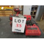 LOT including MILWAUKEE impact drivers (qty 3) ***PLEASE NOTE THAT 1 OF THEM HAS NO BATTERY***