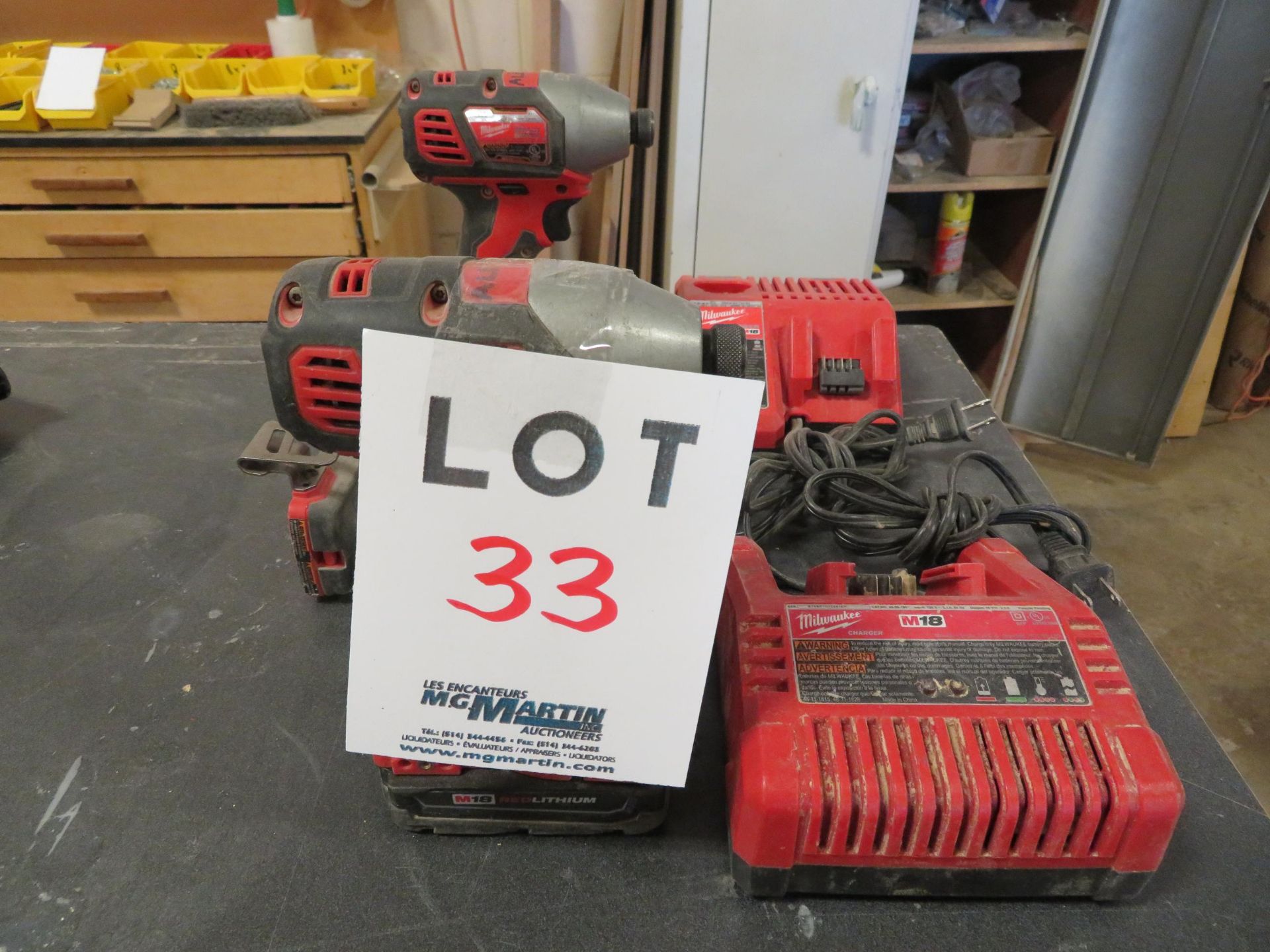 LOT including MILWAUKEE impact drivers (qty 3) ***PLEASE NOTE THAT 1 OF THEM HAS NO BATTERY***