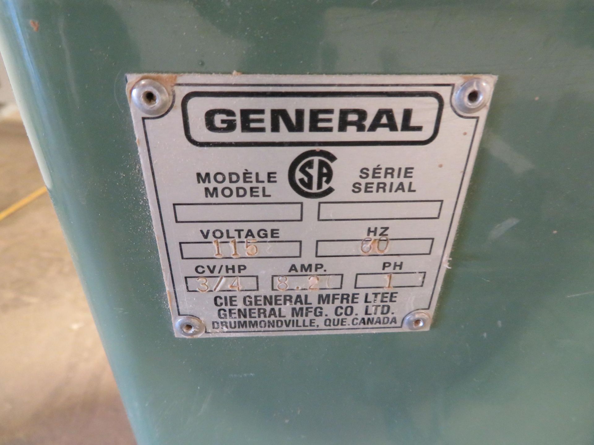 GENERAL band saw, Mod# 490. 3/4 HP, 115 Volt, 60 HZ, 1 PH - Image 2 of 4