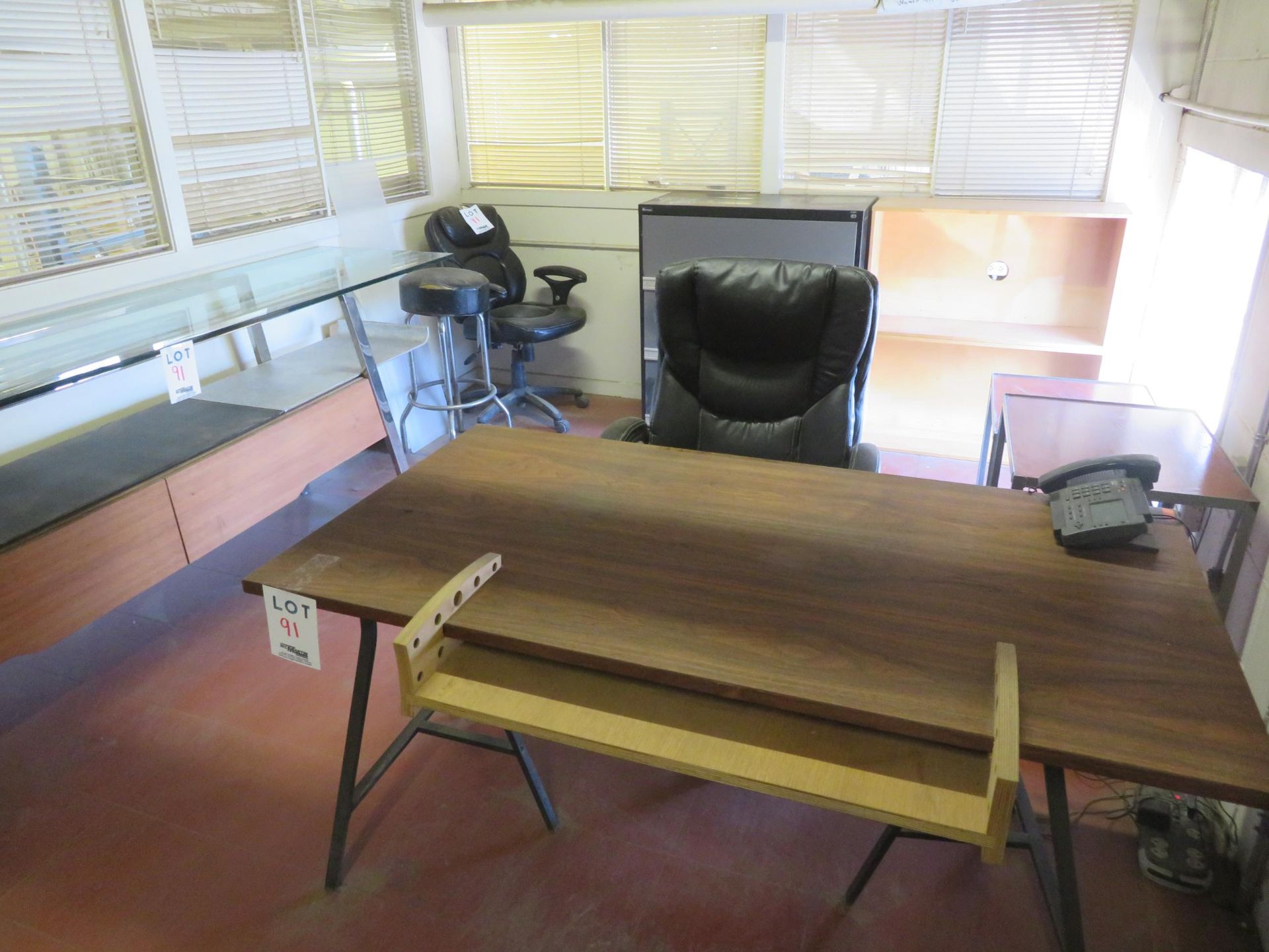 LOT including complete office with desks, filing cabinet, chairs, etc. - Image 2 of 4