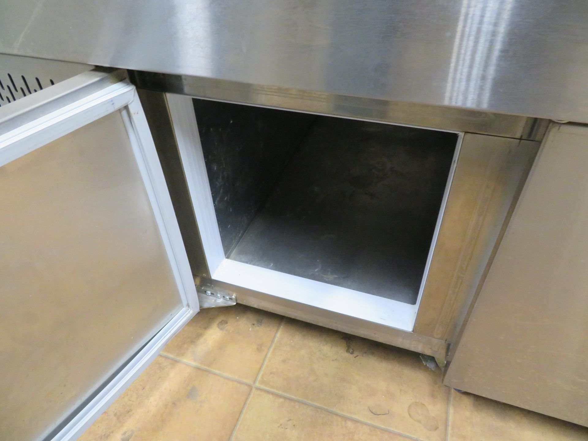 Stainless steel refrigerated display counter on wheels approx. 72"w x 35"d x 54"h - Image 4 of 4