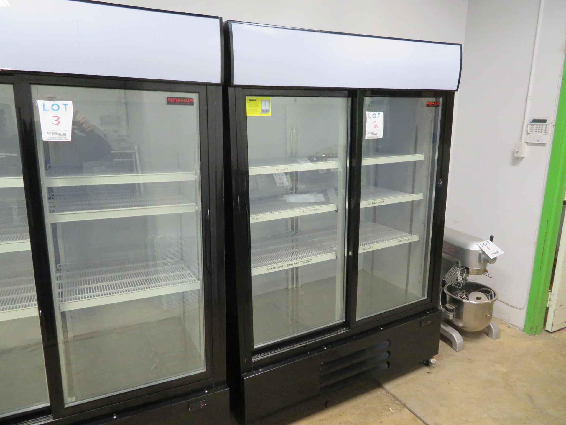 NEW AIR 2 door glass upright refrigerator on wheels, Mod # NGR-115S, approx. 54"w x 29"d x 78"h - Image 2 of 4