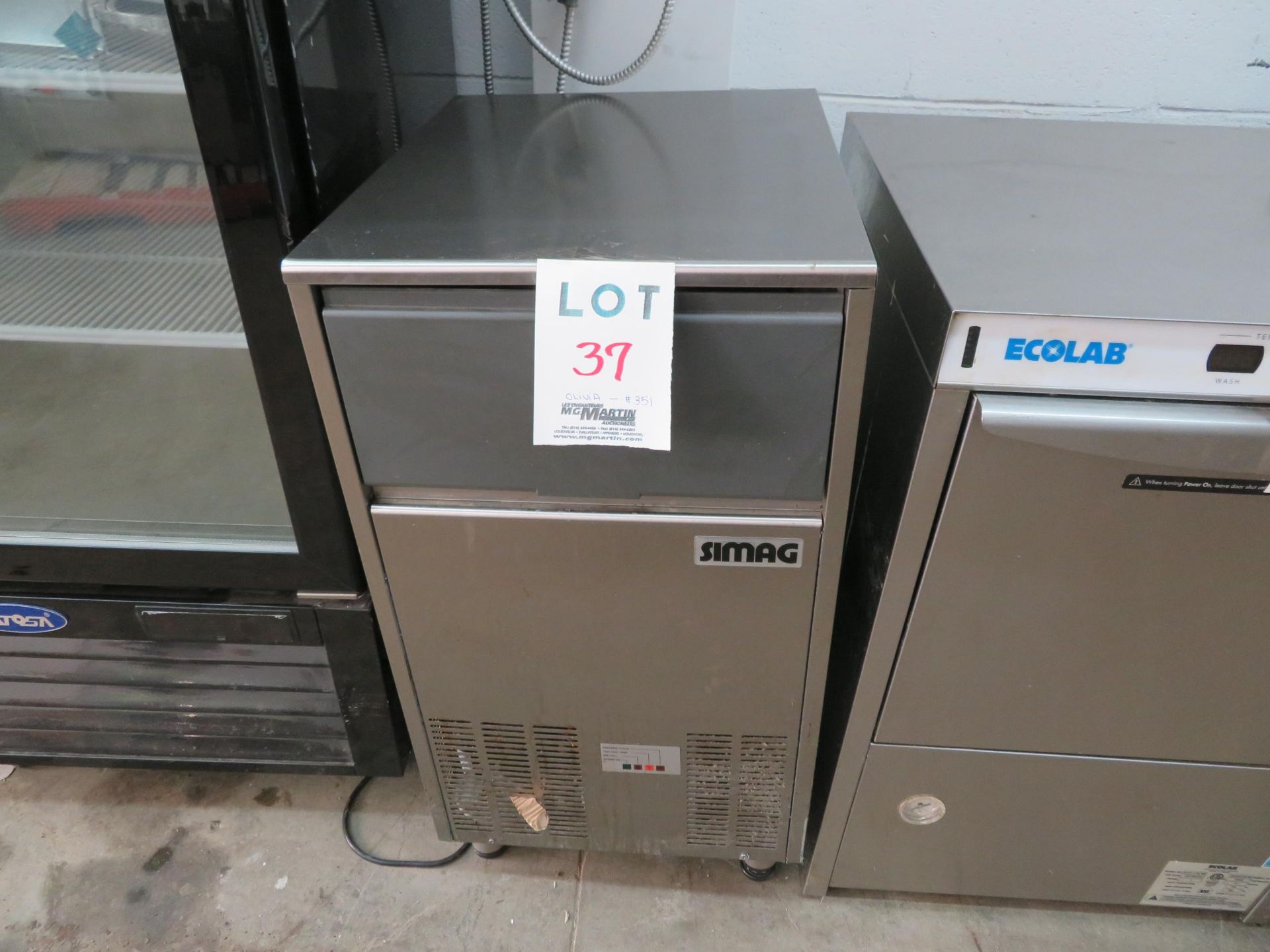 SIMAG ice machine, Mod # SCH 65 AS, approx. 18"w x 22"d x 35"h