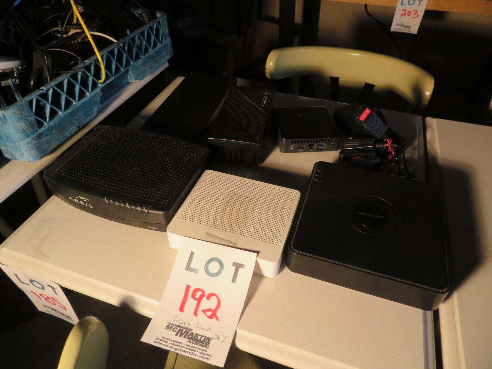 LOT including assorted electronic items, modem, etc.