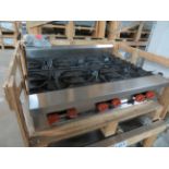 Brand New SIERRA gas 36"hot plate with 6 burners, Mod #SR-HP-6-36, approx. 36"w x 30"d x 9"h