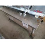 Griddle/hot plate table on wheels approx. 48"w x 30"d x 23"h