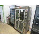BRUTE double commercial gas oven on wheels approx. 40"w x 31"d x 74"h