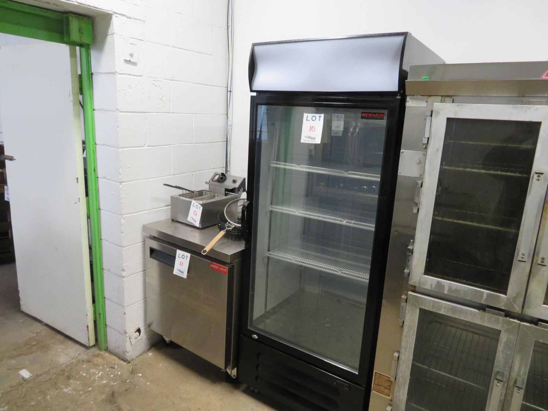 NEW AIR 1 door glass upright refrigerator on wheels, Mod # NGR-068H, approx. 30"w x 30"d x 79"h
