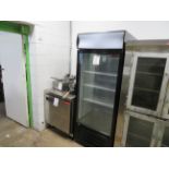 NEW AIR 1 door glass upright refrigerator on wheels, Mod # NGR-068H, approx. 30"w x 30"d x 79"h