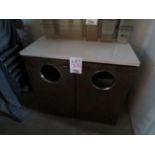 LOT including cabinet with waste containers approx. 41"w x 22"d x36"h