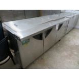 TURBO AIR 3 door stainless steel cooling unit/preparation table, Mod #TST-72SD-30, approx. 75"w x