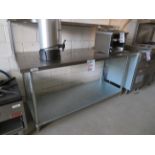 Stainless steel table with shelf approx. 72"w x 30"d x 35"h