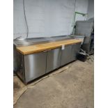 4 door refrigerated unit/preparation table with compressor approx. 96"w x 32"d x 36"h