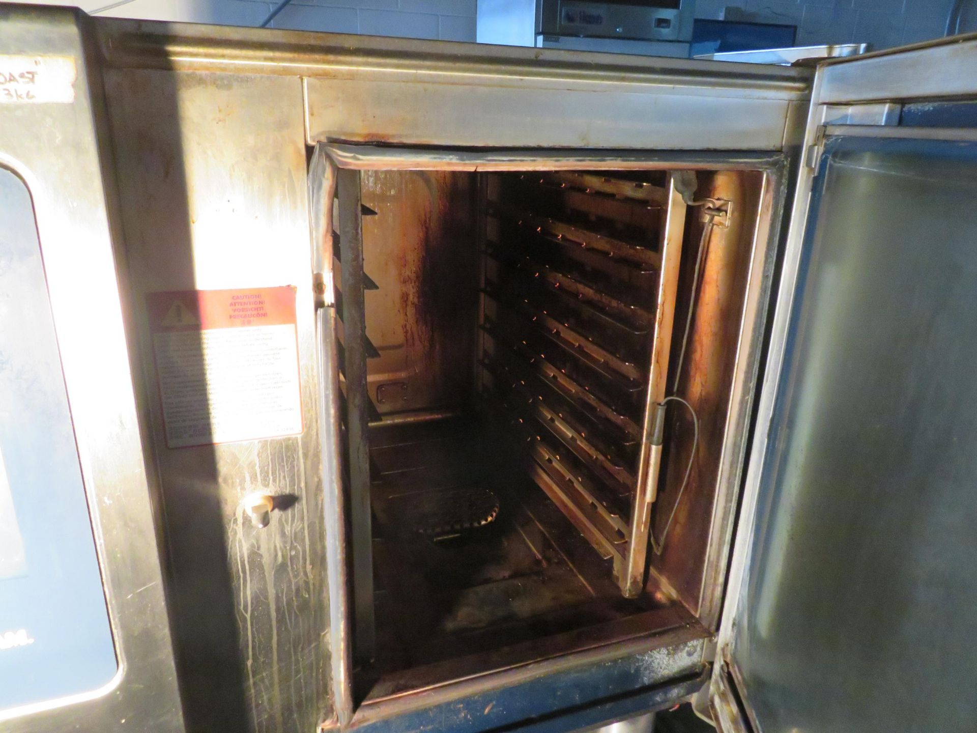 ALTO-SHAAM convection oven with rack on wheels, Mod #CTP6-10E, approx. 35"w x 35"d x 35"h - Image 5 of 5