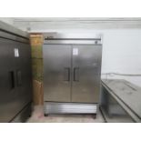 TRUE 2 door upright refrigerator on wheels, Mod # T-49 , approx. 54"w x 30"d x 83"h