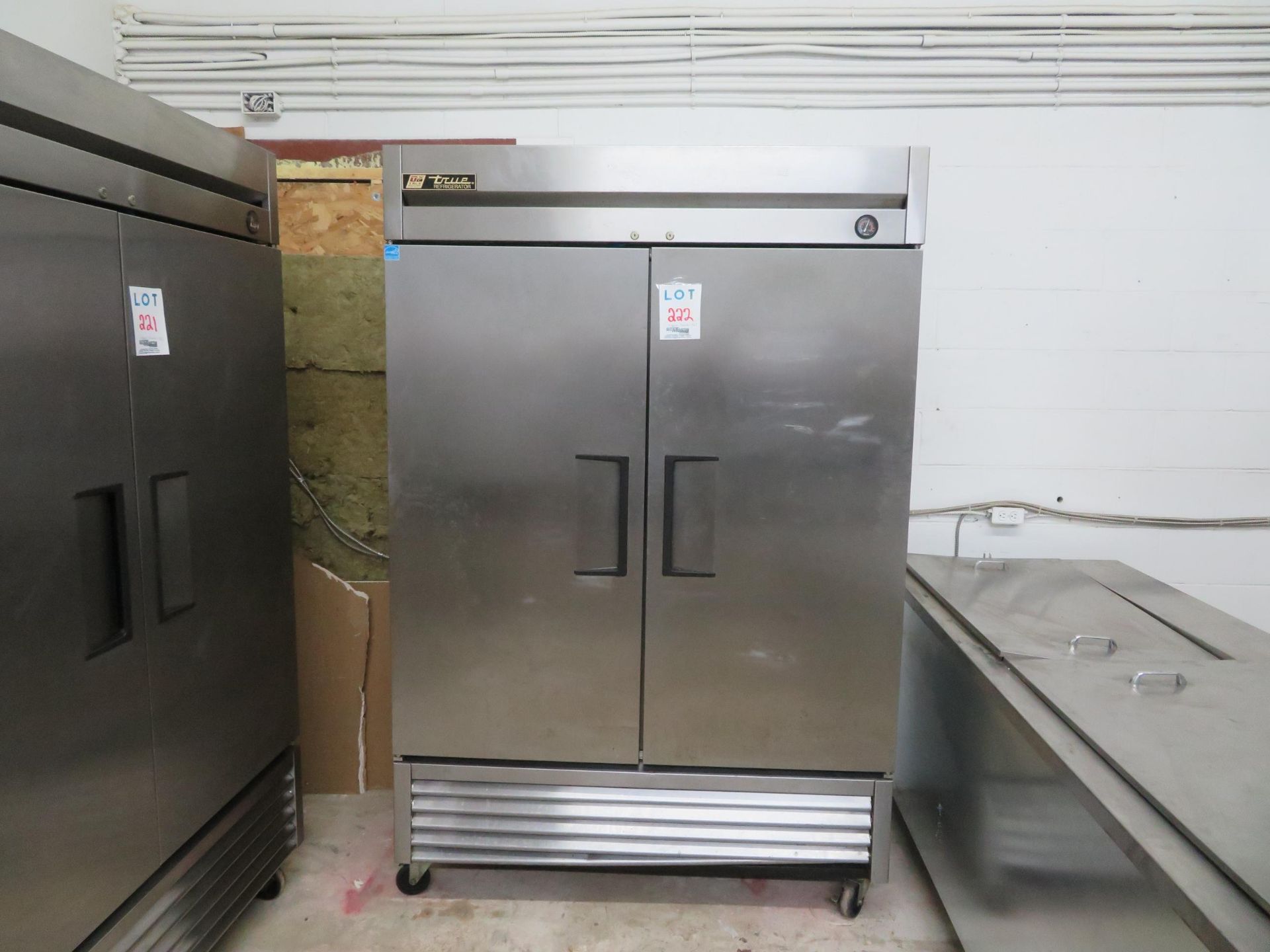 TRUE 2 door upright refrigerator on wheels, Mod # T-49 , approx. 54"w x 30"d x 83"h