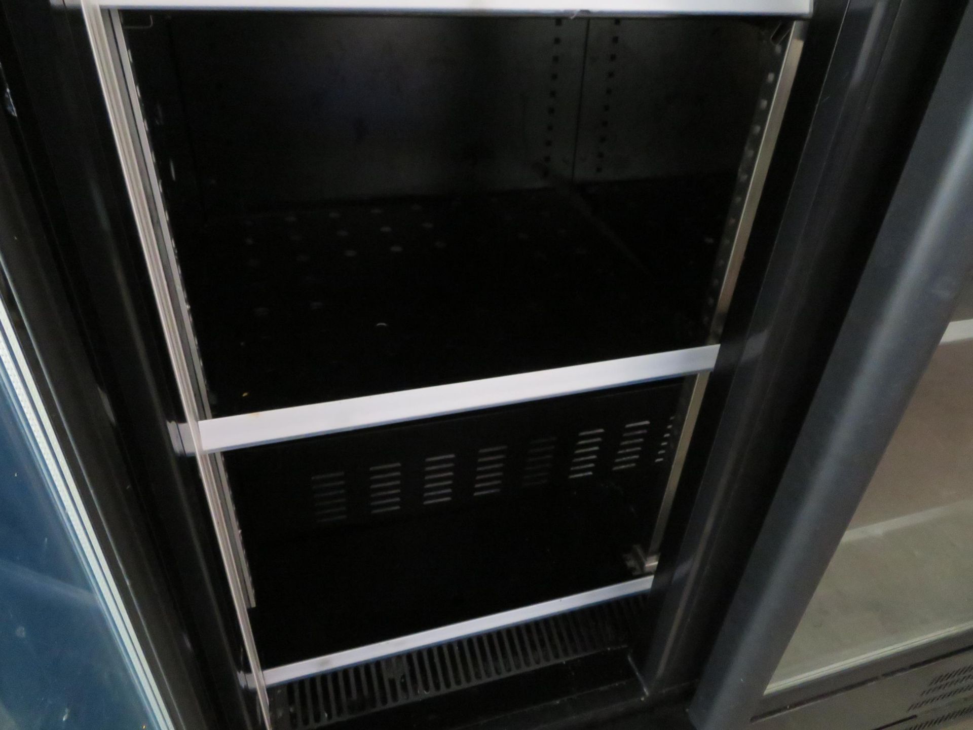 MATKO upright 3 door glass freezer on wheels, Mod # RIFX-63BF, approx. 70"w x 30"d x 79"h - Image 2 of 3