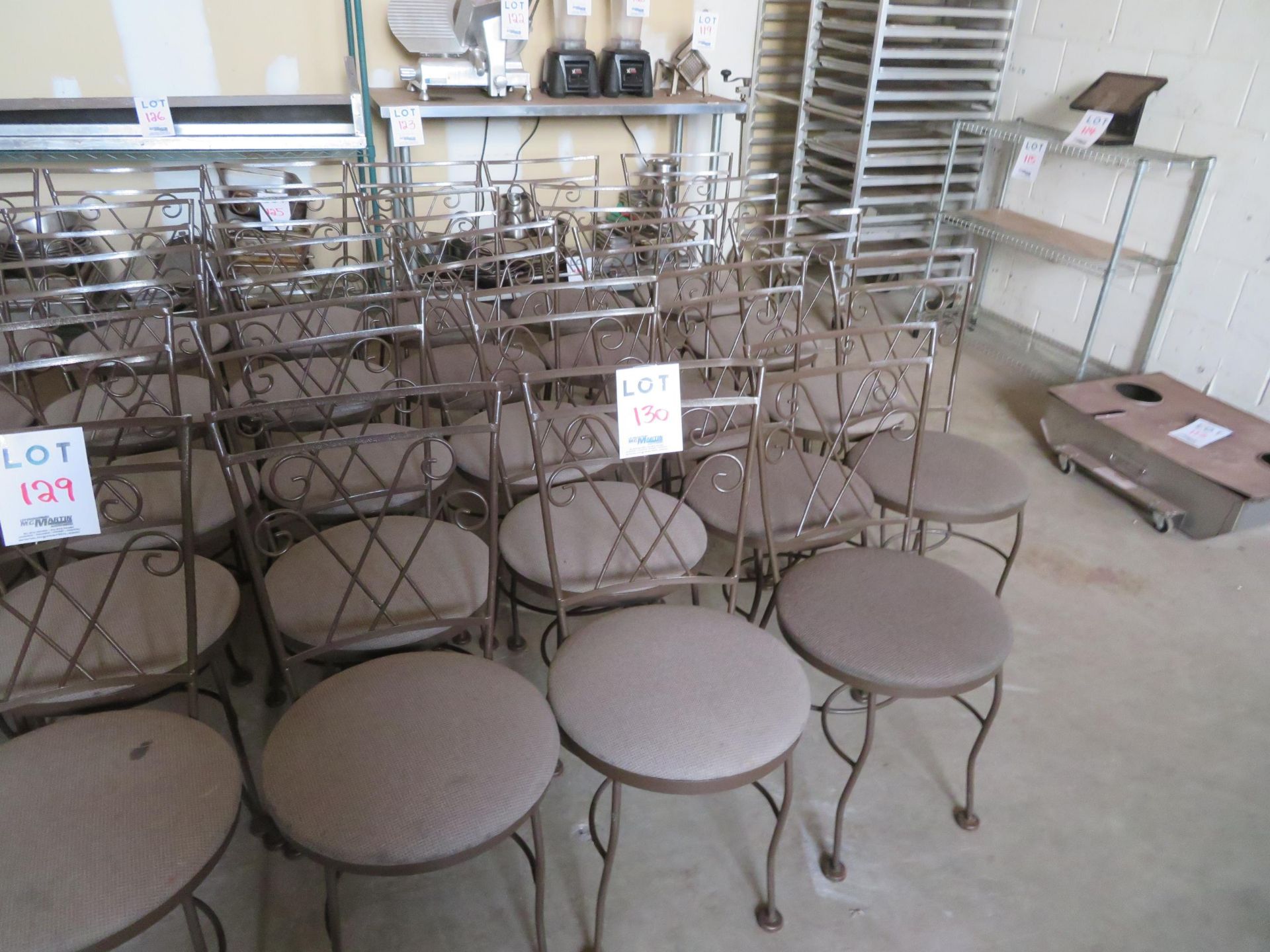 Wood dining room chairs (qty 14)