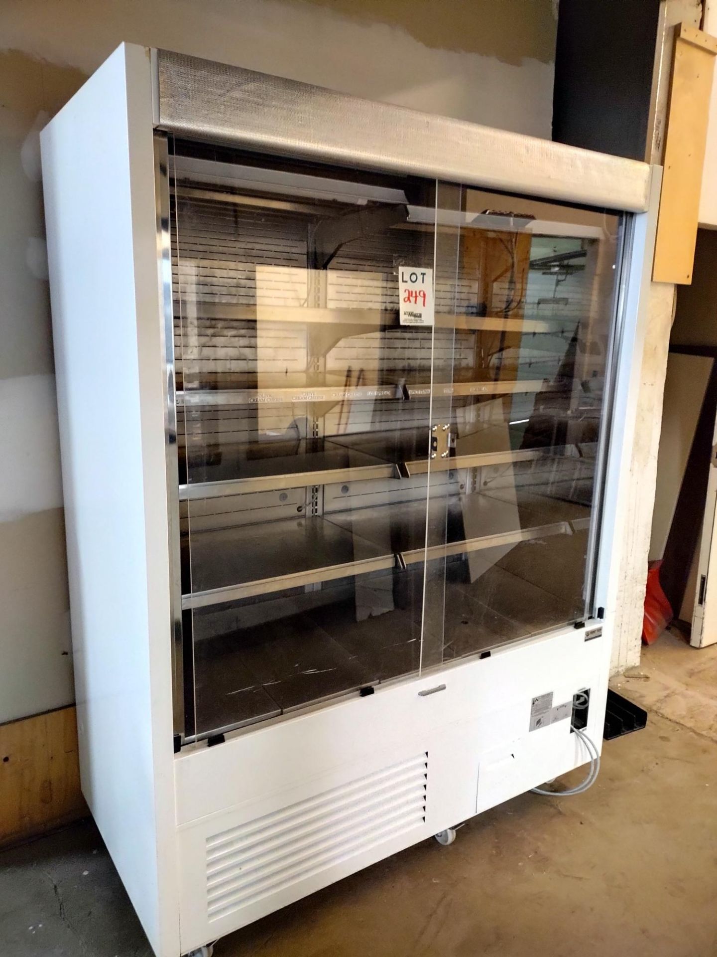 FROST TECH 2 door plexiglass upright refrigerator on wheels, Mod # VR5-Rom approx. 63"w x 31"d x