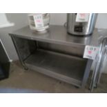 Stainless steel table/cabinet on wheels approx. 48"w x 24"d x 34"h