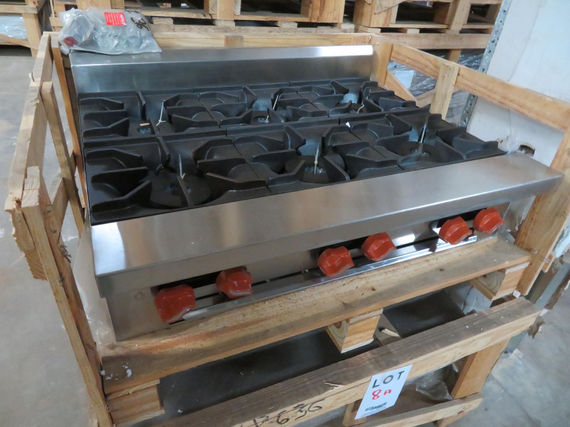 Brand New SIERRA gas 36"hot plate with 6 burners, Mod #SR-HP-6-36, approx. 36"w x 30"d x 9"h - Image 2 of 2