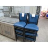 Metal dining room chairs with upholstered seats (qty 3)