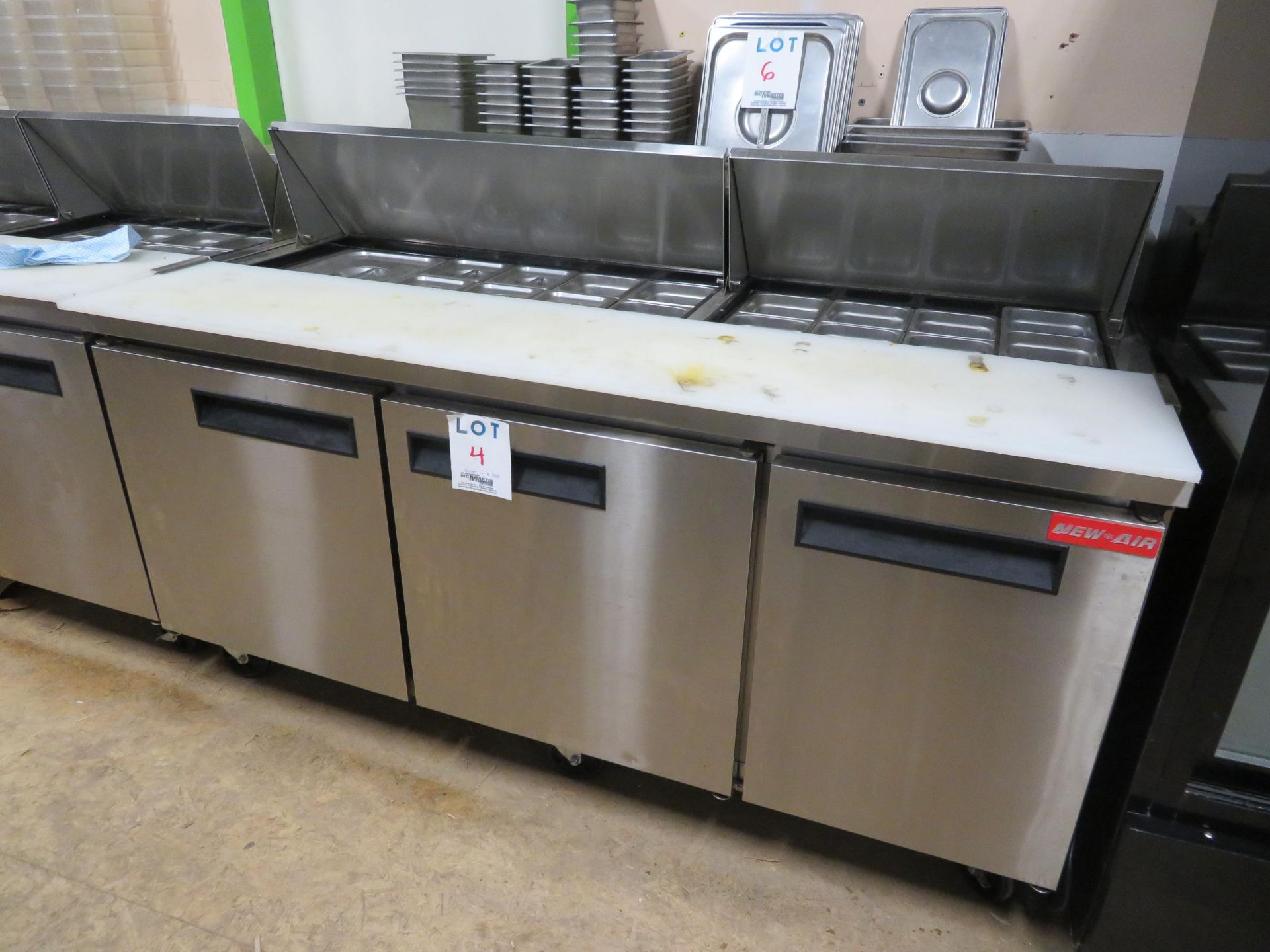 NEW AIR 3 door refrigerated preparation table, Mod # MPT-072-SA, approx. 72"w x 32"d x 36"h