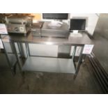 Stainless steel table approx. 48"w x 24"d x 34"h