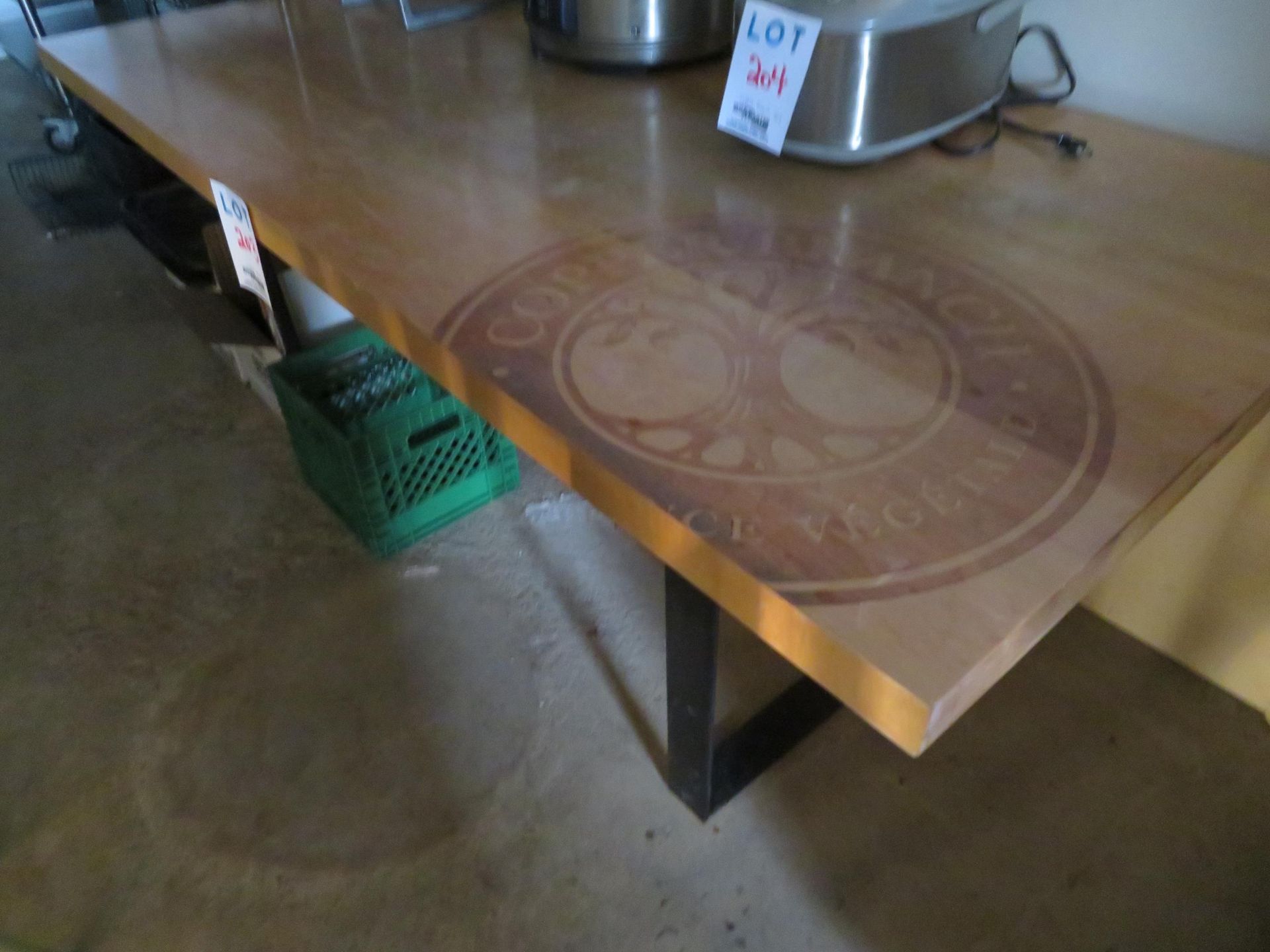 Table with wood top approx. 72"w x 36" - Image 2 of 2