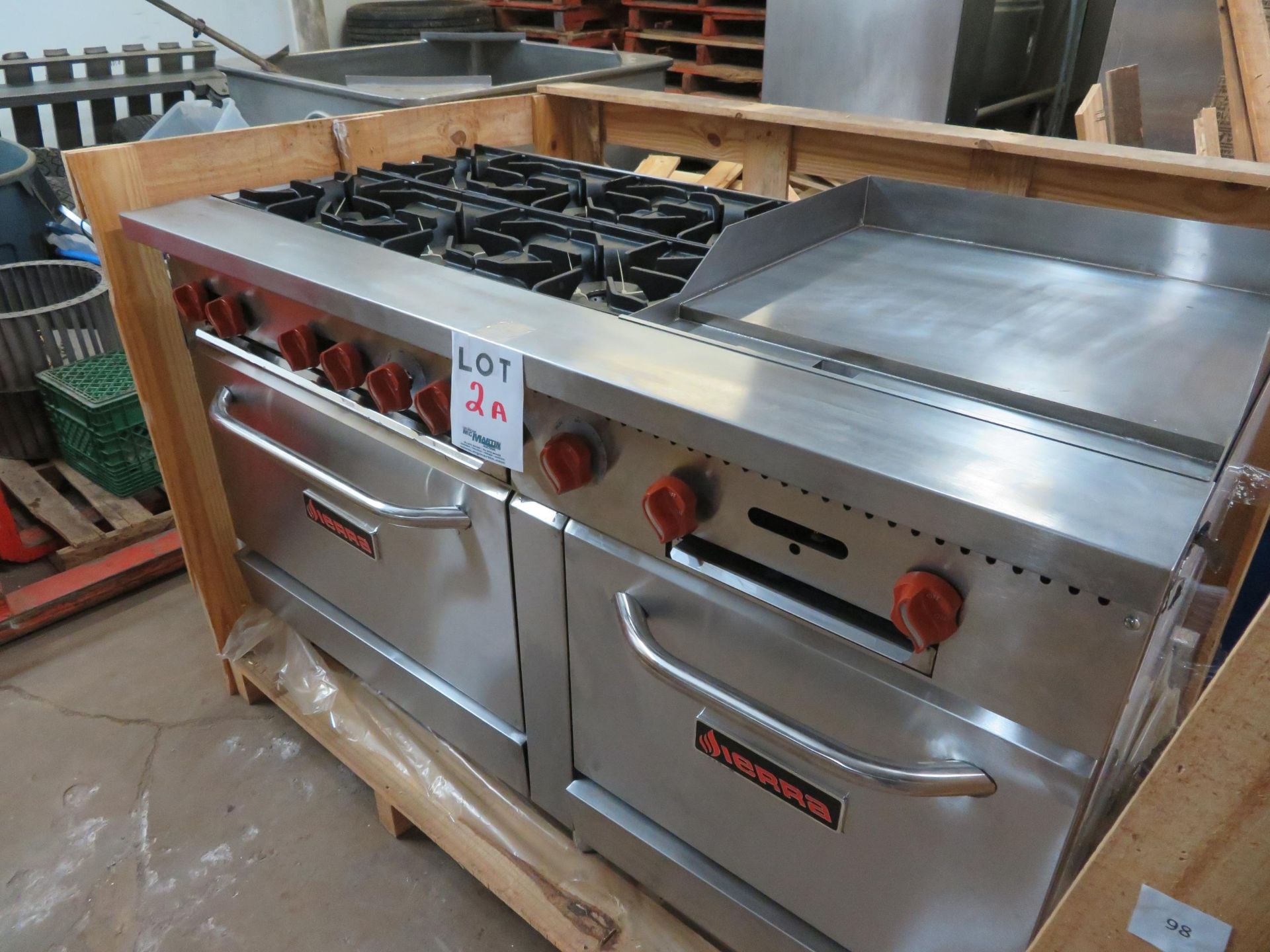 Brand New SIERRA combination gas 60"range with 6 burners and 24" hot plate/griddle, Mod #SR-6B-24G- - Image 5 of 5