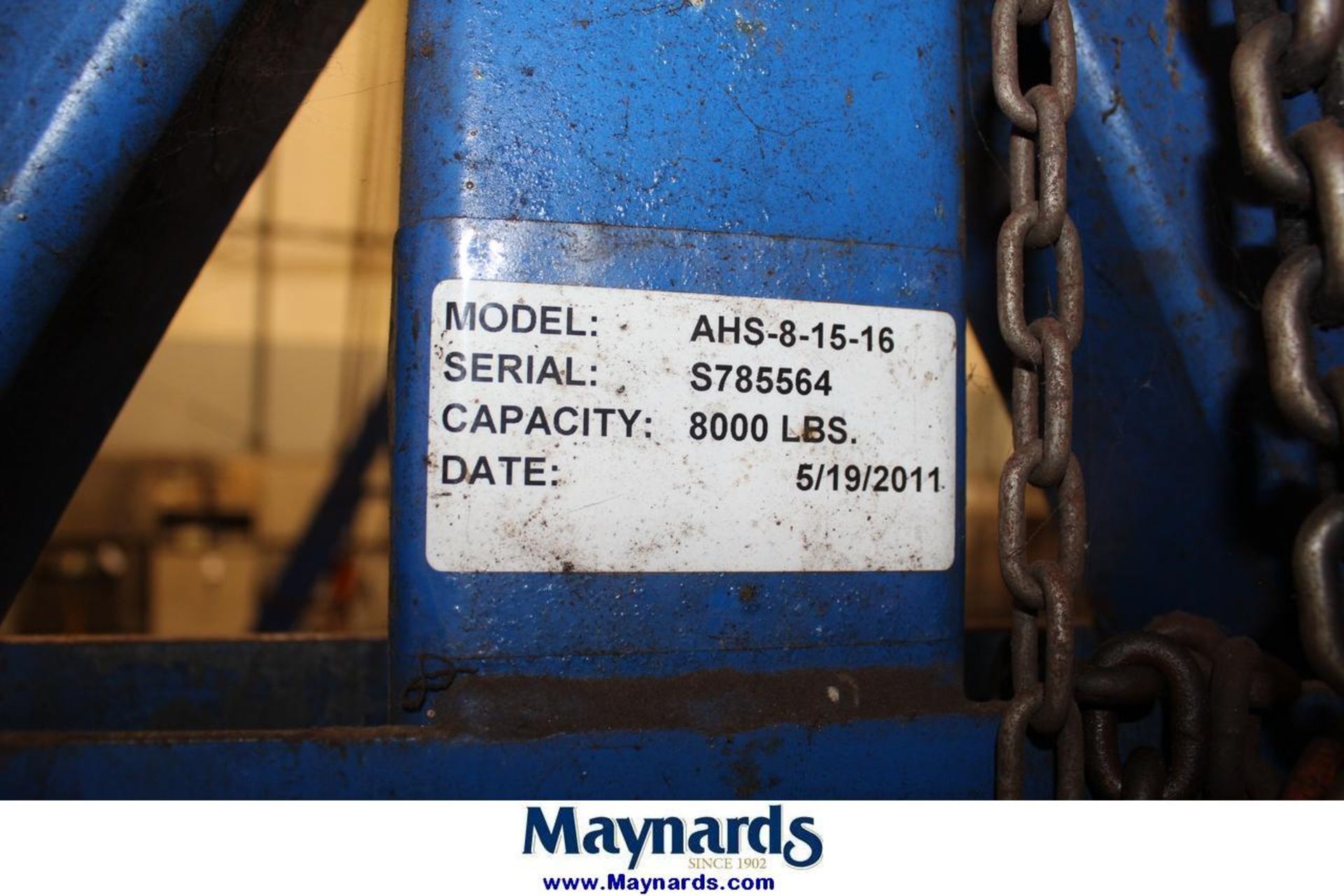 2011 Vestil AHS-8-15-16 8,000 lb capacity adjustable steel gantry crane - Image 2 of 4