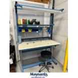 5 ft W x 30" L x 7ft H work station