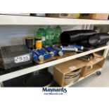 shelf of Mobile Grease, water, Kluber Lubricant and misc.