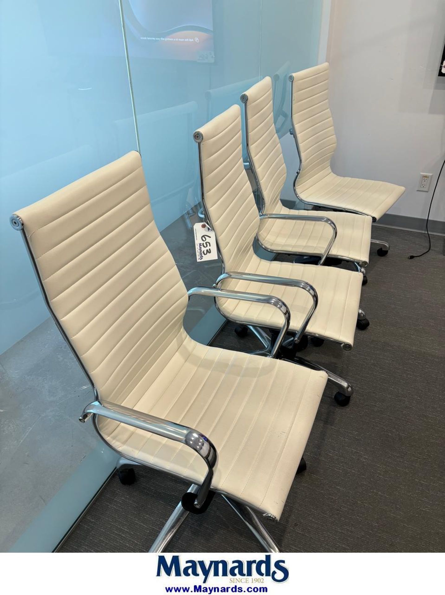 (4) chrome base board room chair