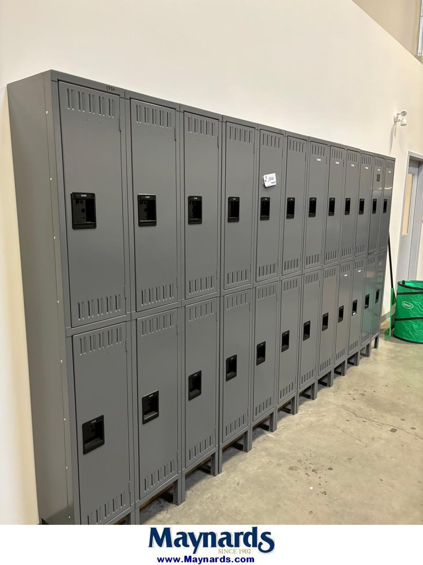 Sections of 2 tier storage lockers