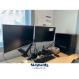 (2) HP computer monitors