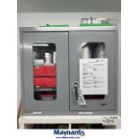 First aid cabinet with contents and AED machine