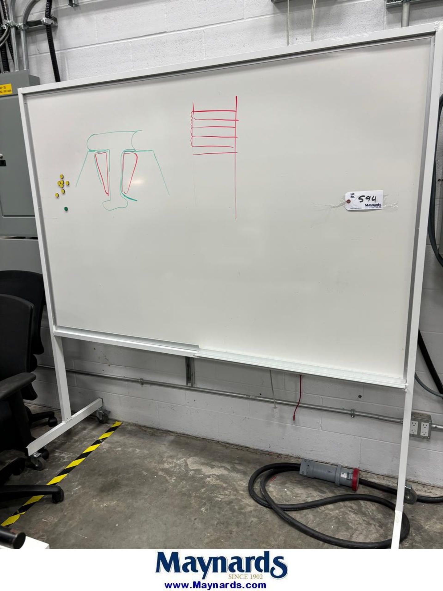 rolling white board 4" ft x 6ft