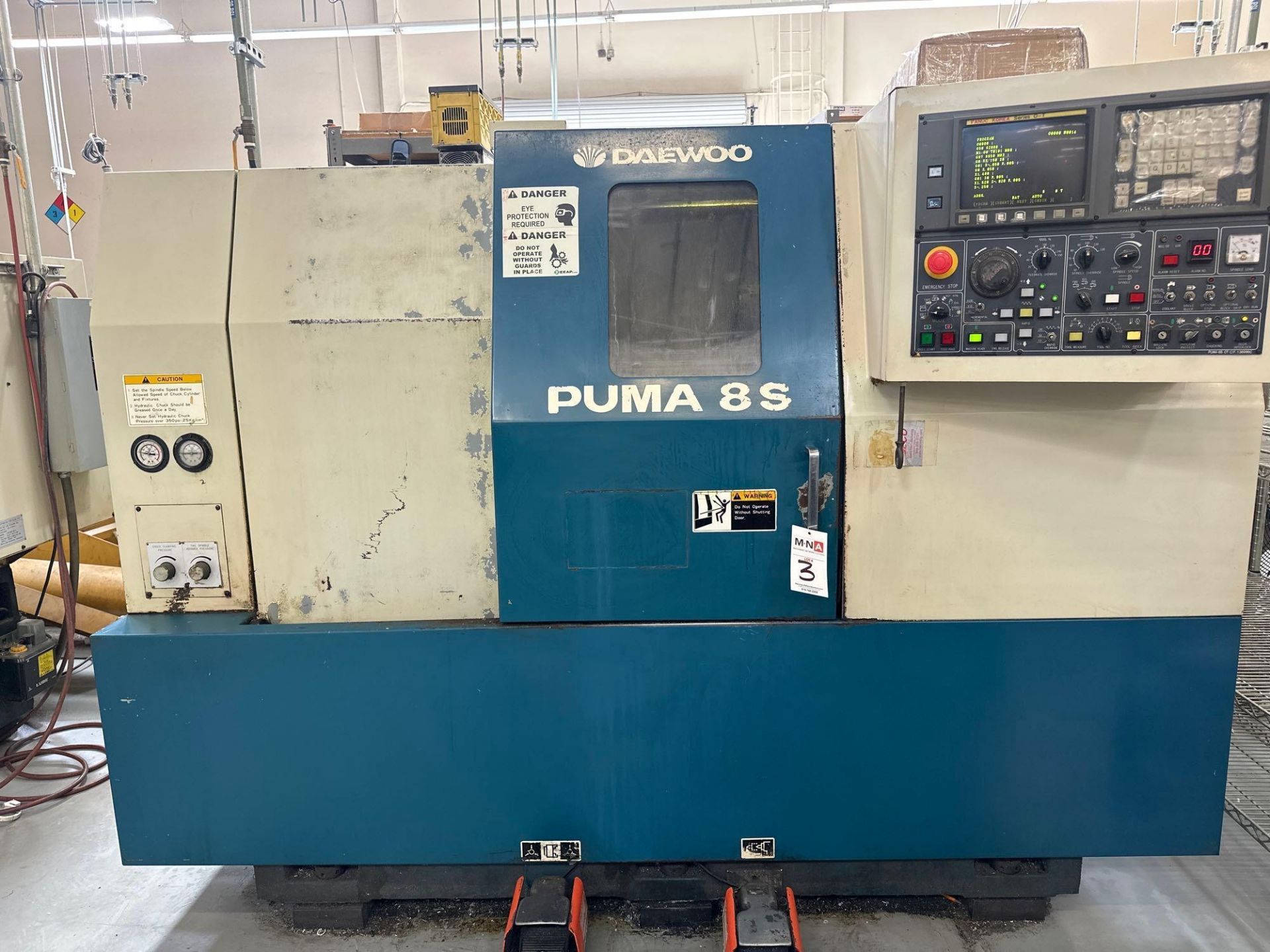 Daewoo Puma 8S CNC Lathe, Fanuc 0-T Control, 8"Kitagawa 3-Chuck, Tool Presetter, s/n PM8S-0277, 1995