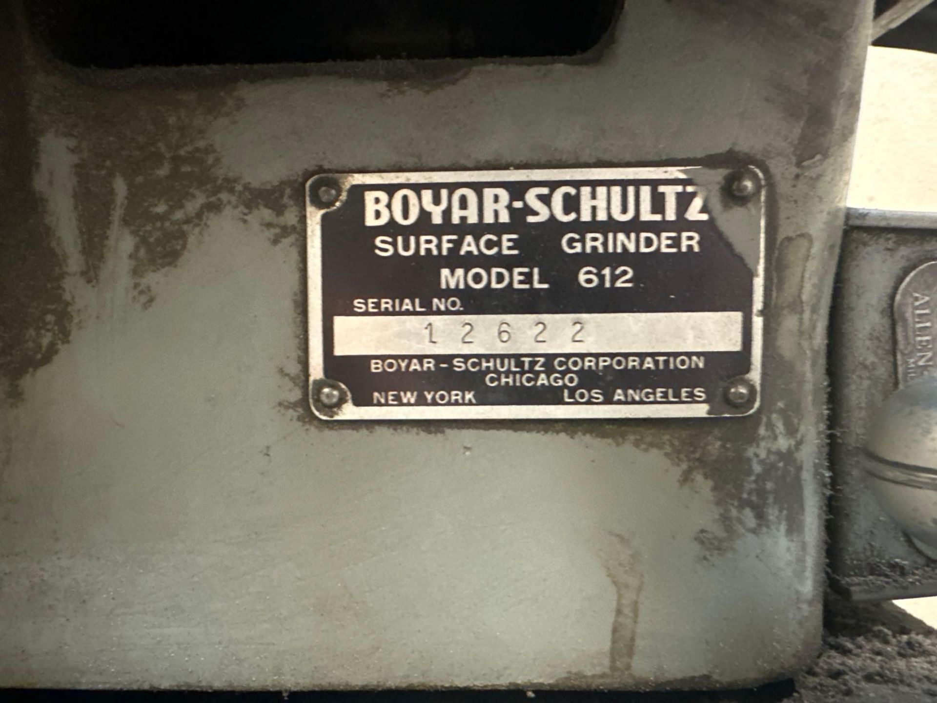 Boyar-Schultz 612 Surface Grinder w/ 6”x12” Magna-Lock Magnetic Chuck, s/n 12622 - Image 8 of 8