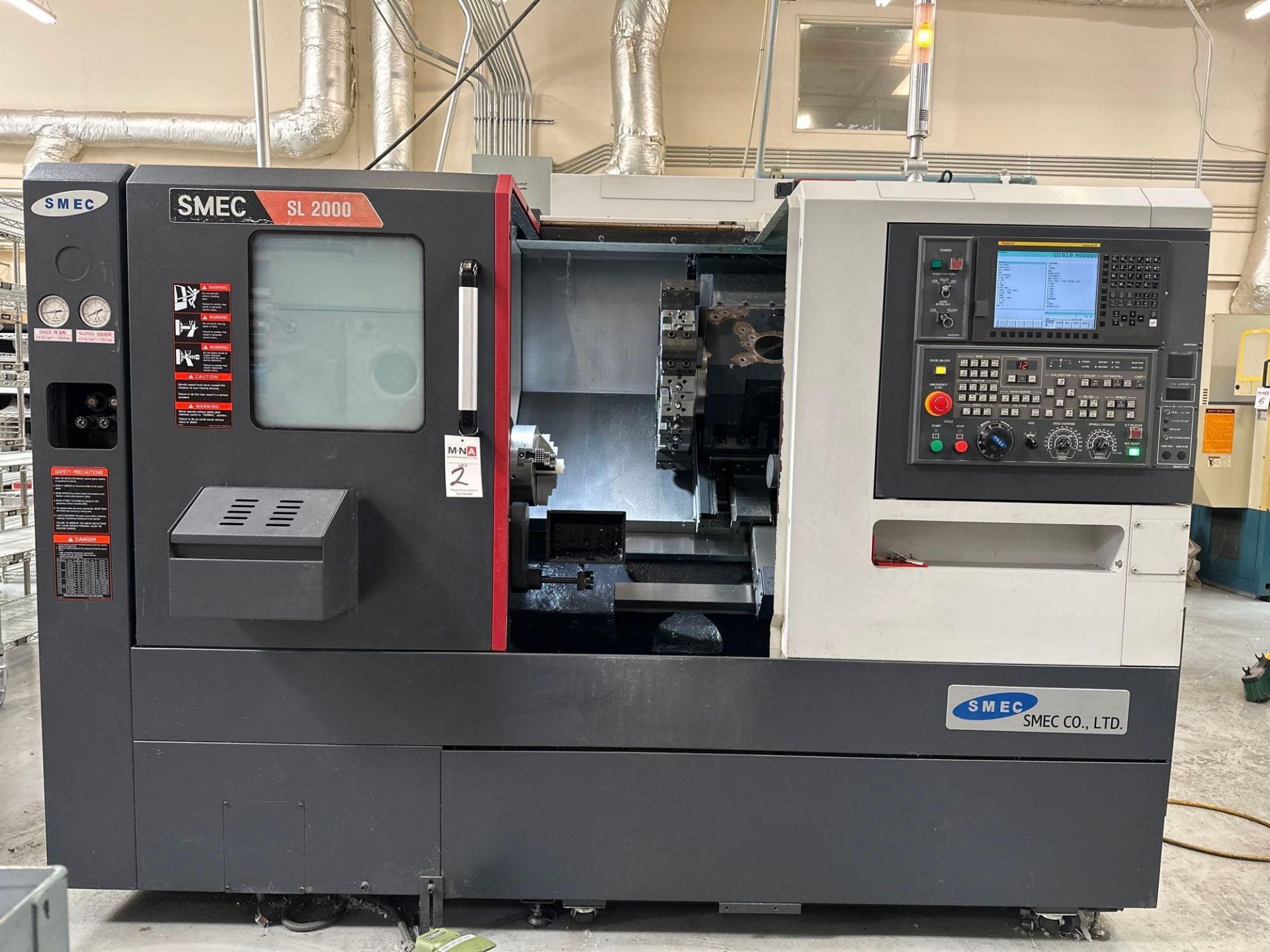 SMEC SL2000 CNC Lathe, 8" Chuck, Fanuc 0i TF Control, 12- Station Turret, s/n 19A3N0250, 2019 - Image 4 of 13