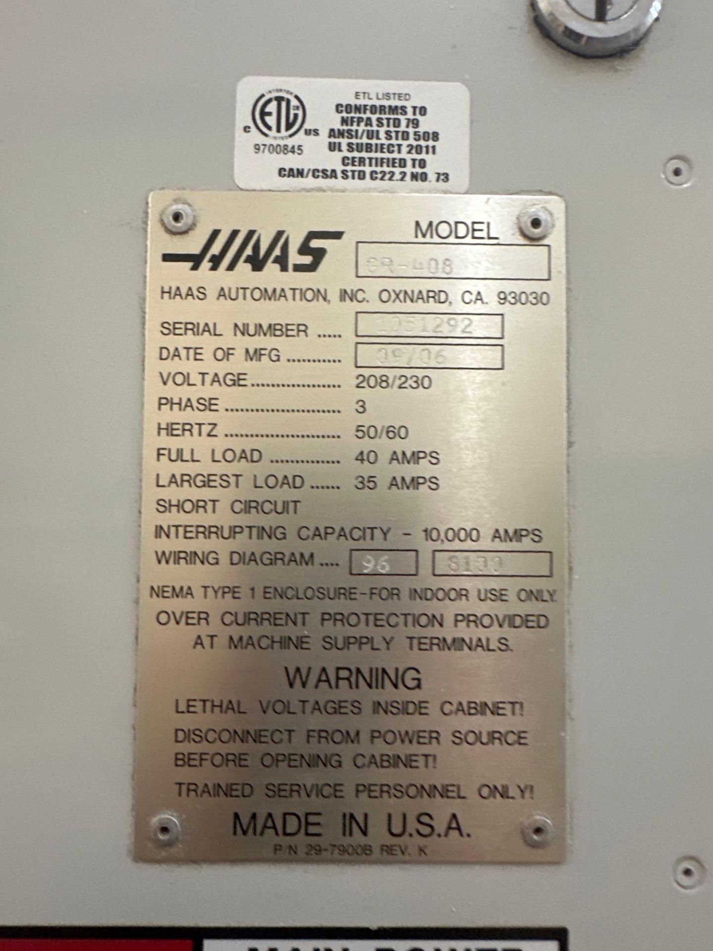 Haas GR408 CNC Router, 20ATC, 8000 rpm, 8 'x 4' Table, s/n 1051292, 2006 - Image 9 of 10