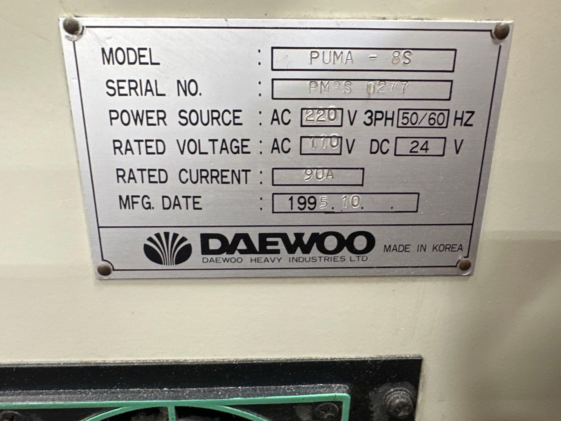 Daewoo Puma 8S CNC Lathe, Fanuc 0-T Control, 8"Kitagawa 3-Chuck, Tool Presetter, s/n PM8S-0277, 1995 - Image 10 of 10
