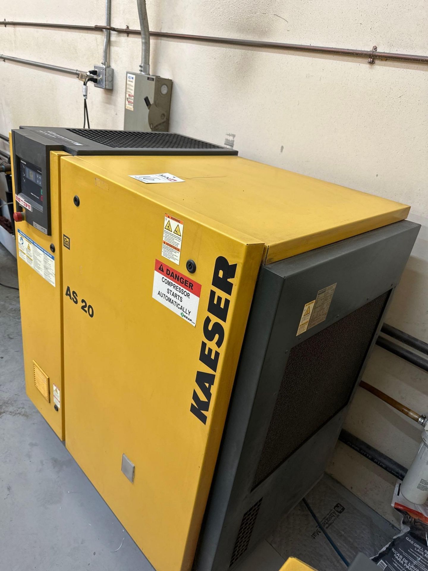 Kaeser AS20 Rotary Screw Air Compressor, 125psig, 20hp, 3555rpm, 32094hrs, s/n 1361 - Image 3 of 6