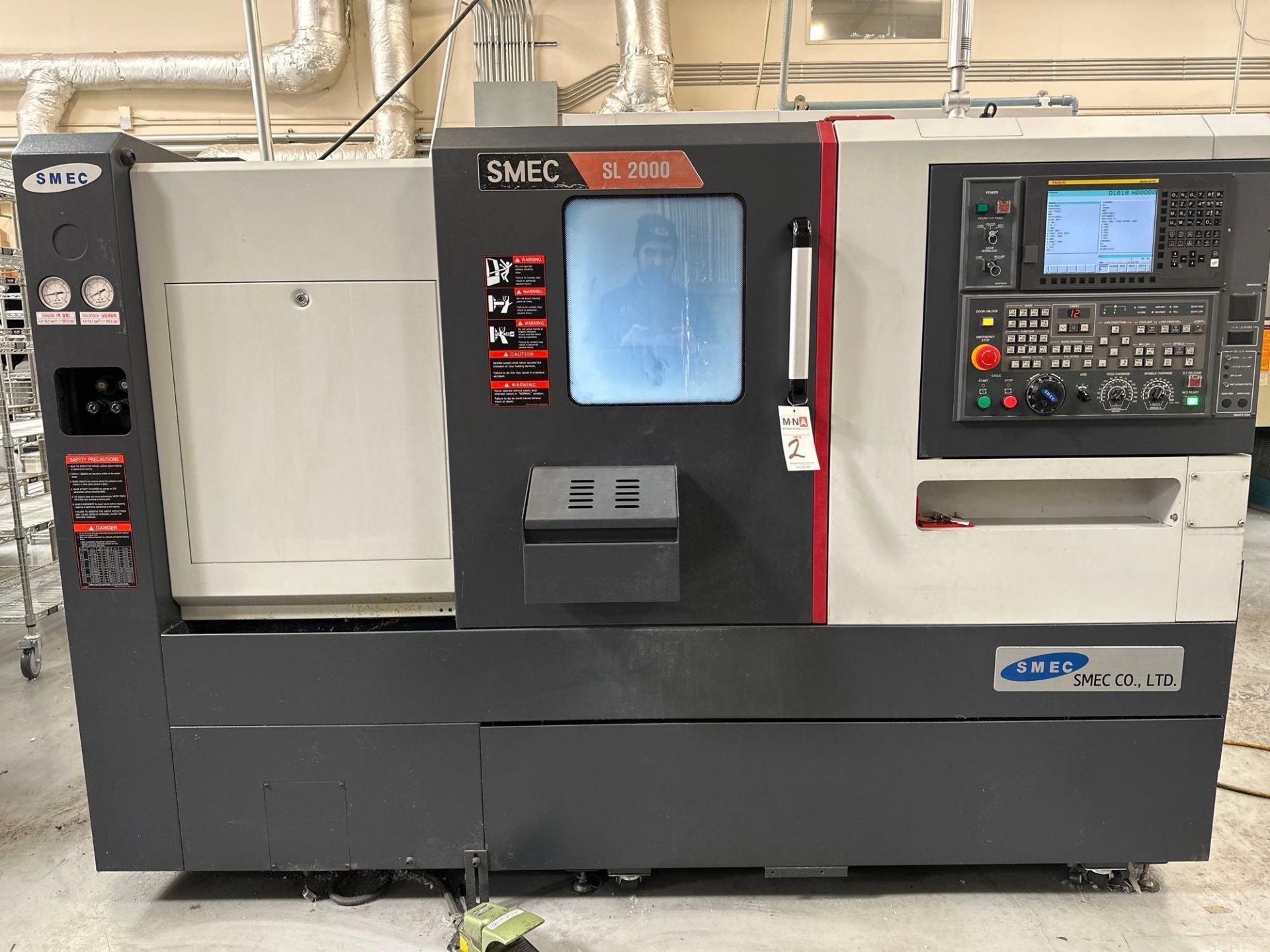 SMEC SL2000 CNC Lathe, 8" Chuck, Fanuc 0i TF Control, 12- Station Turret, s/n 19A3N0250, 2019