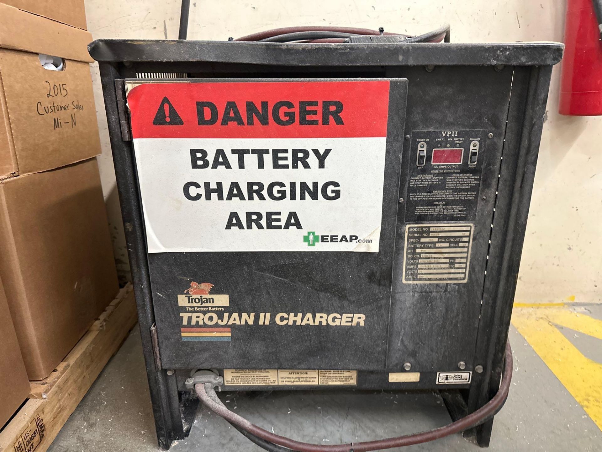 Trojan II 16TS750C Forklift Battery Charger, s/n 56537 Trojan II 16TS750C Forklift Battery Charger,