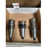 (3) Cat-50 Tool Holders with Indexable Carbide Insert Face Mills