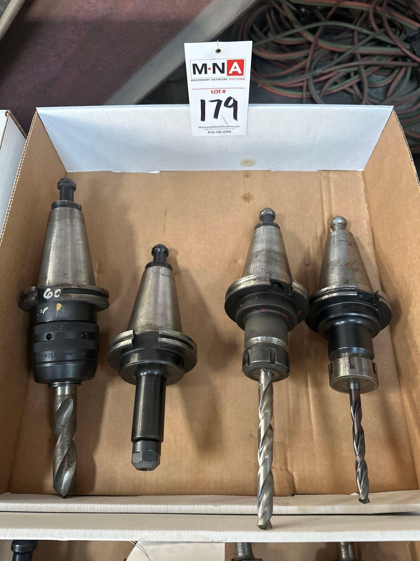 (4) CT-50 Tool Holders w/ Assorted Tooling